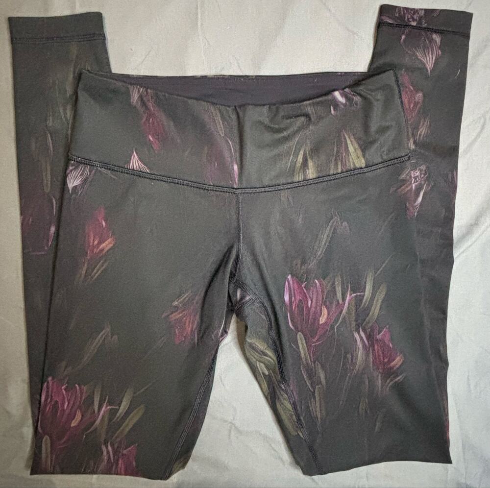 Lululemon Align? Women’s Size 4 Black Floral High Rise Yoga Leggings Full Length